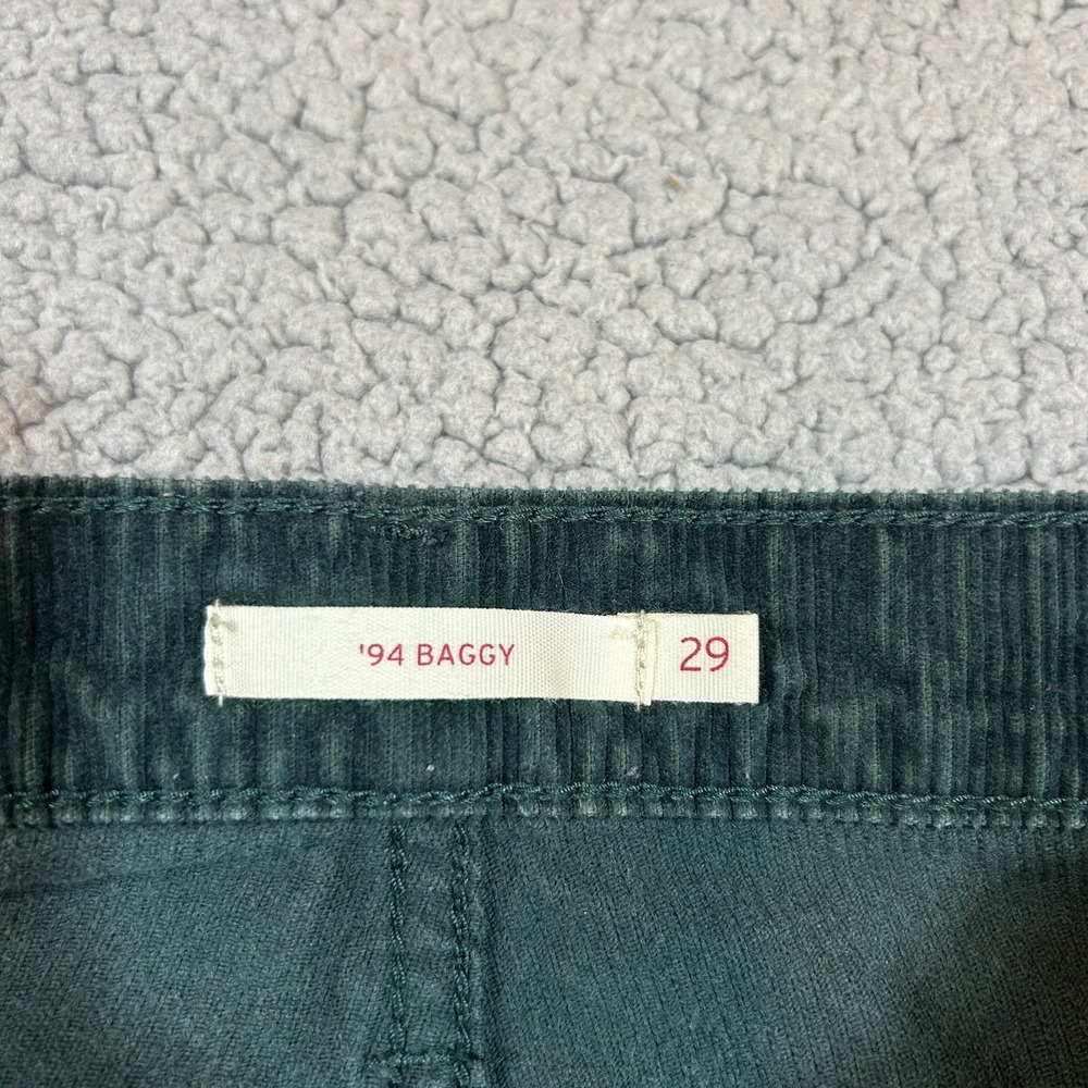 Levis‎ 94' Baggy Corduory Pants Womens Size 29 Forest Green Relaxed Fit - Picture 3 of 10